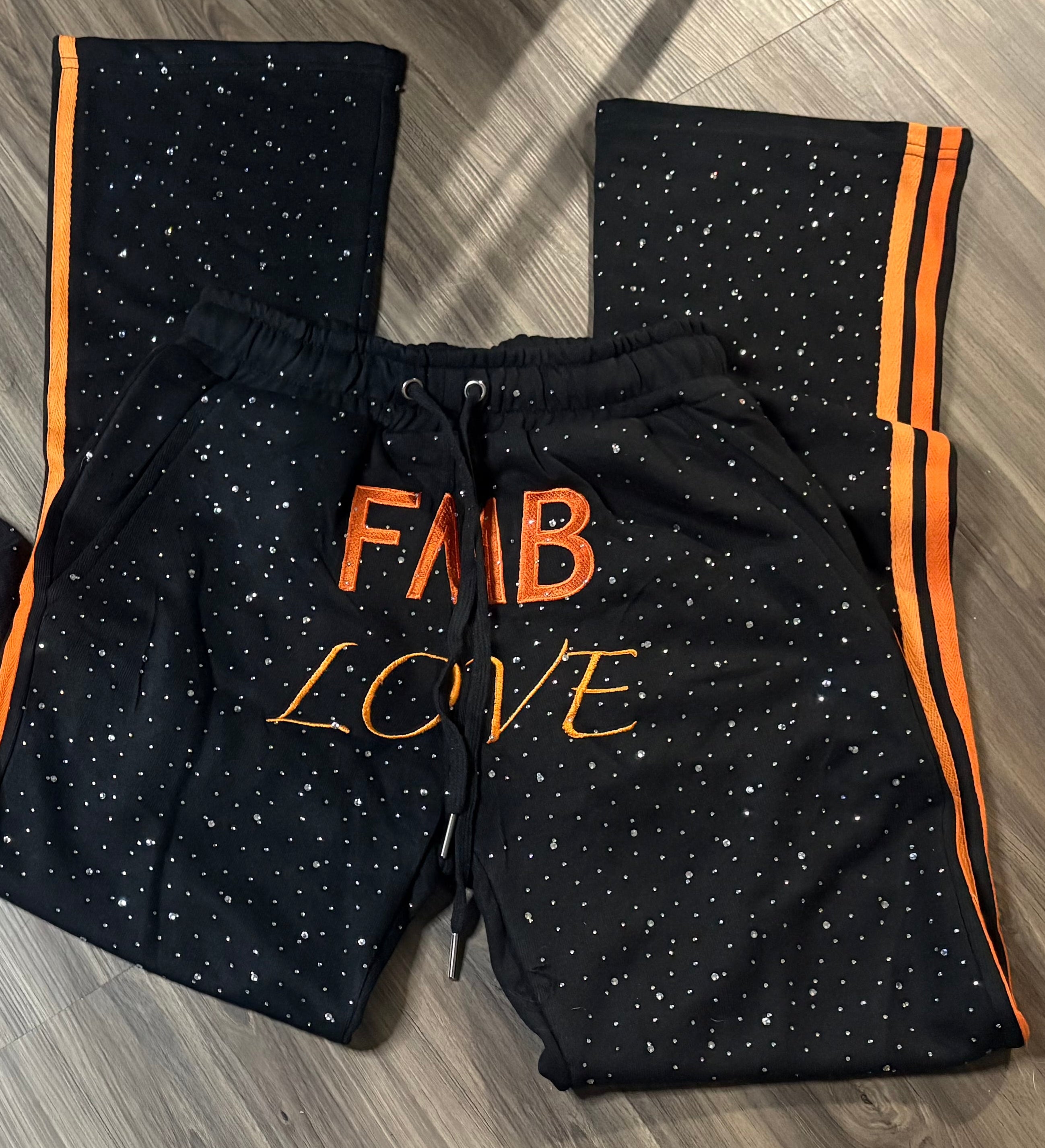 FMBLOVE Rhinestone Sweatpants