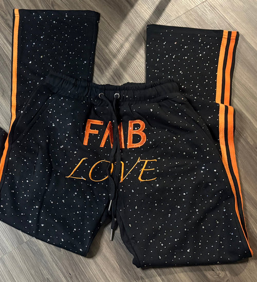 FMBLOVE Rhinestone Sweatpants