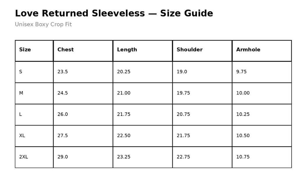 Love Returned Sleeveless Shirt